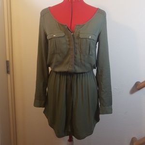 Olive green long sleeve tunic dress